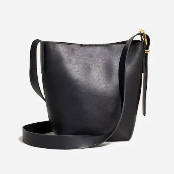 NWT Madewell Women’s The Essential Mini Bucket Tote Bag Crossbody Leather Black - Picture 1 of 16
